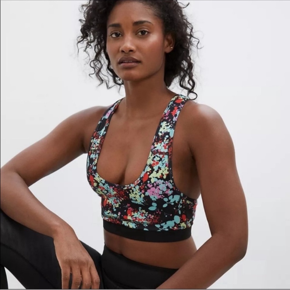 Daily Practice by Anthropologie Sofia Sports Bra in Black Floral